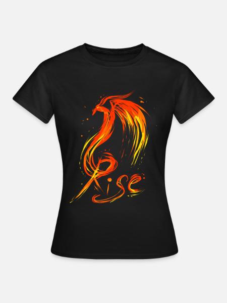 Feuervogel Rise Aufstieg - Frauen T-Shirt - Schwarz
