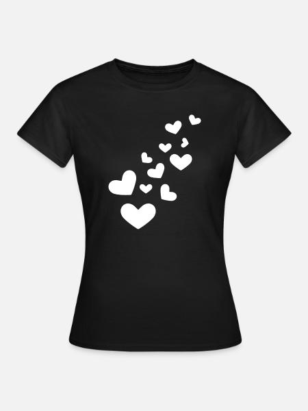 Herzchen Herz - Frauen T-Shirt - Schwarz