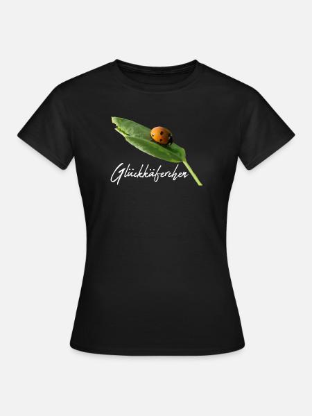 Glückskäferchen Marienkäfer Glück Glücksbringer - Frauen T-Shirt - Schwarz