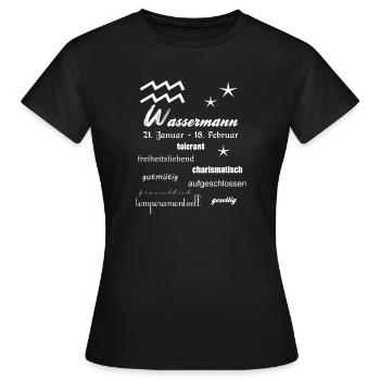 Wassermann Sternzeichen - Frauen T-Shirt - Schwarz - Vorne - AI Model Female 172 dark (172cm)
