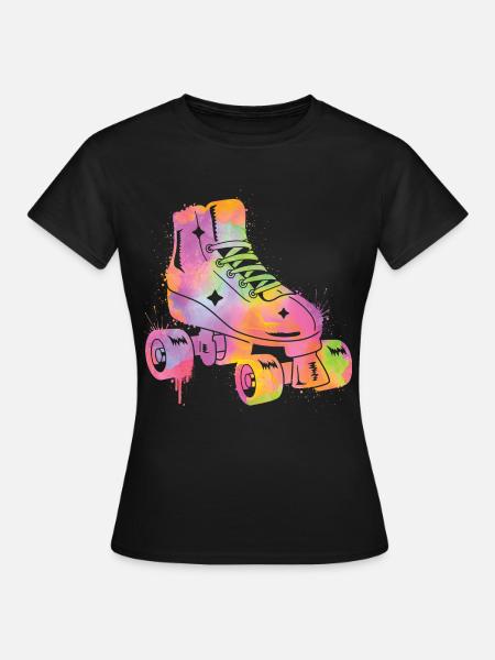 Rollschuh Roller Skating Damen Mädchen Rollschuhe - Frauen T-Shirt - Schwarz