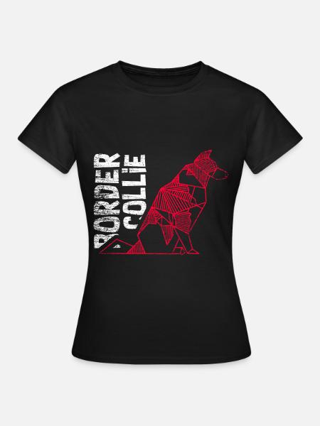 Geometrischer Border Collie Mathefan - Frauen T-Shirt - Schwarz