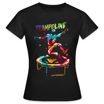 Schwungvolle Trampolin Gymnastin - Frauen T-Shirt - Schwarz - Vorne - AI Model Female 172 dark (172cm)