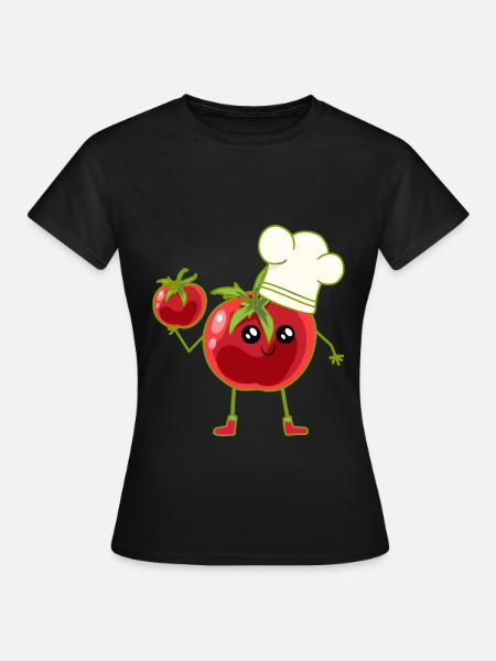 Tomate Tomaten Koch Köchin Köche - Frauen T-Shirt - Schwarz