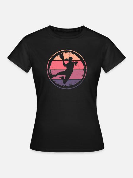 Handball Frauen Retro Handballspielerin Mädchen - Frauen T-Shirt - Schwarz