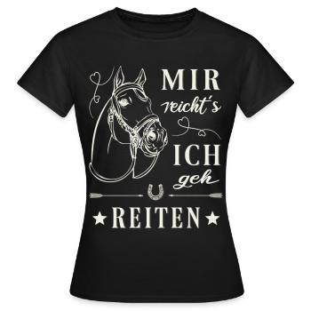 Reiten mir reicht`s - Frauen T-Shirt - Schwarz - Vorne - AI Model Female 172 dark (172cm)