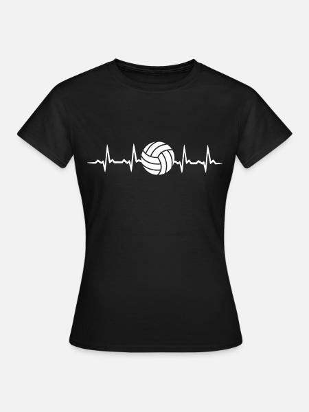 Battement de coeur de volleyball - T-shirt Femme - noir