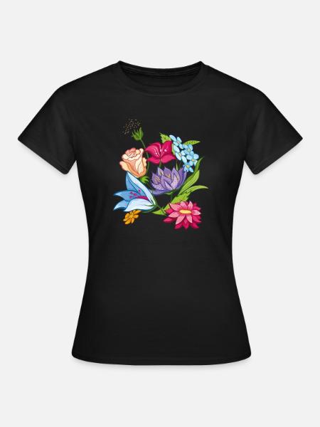 Frühling Flowers - Frauen T-Shirt - Schwarz