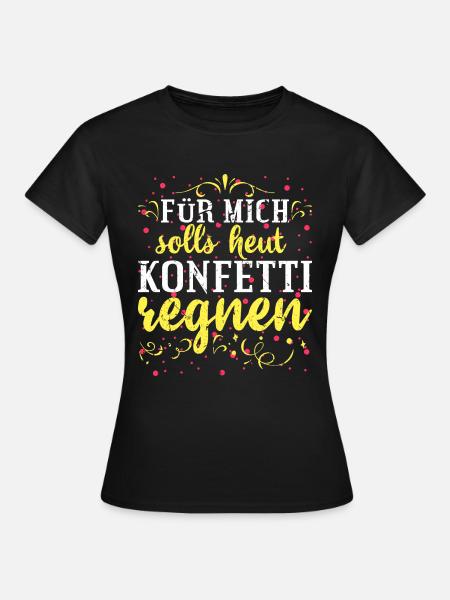 Konfetti Fasching - Frauen T-Shirt - Schwarz