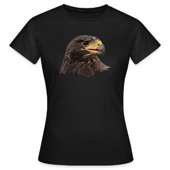 Adler, Falke, Greifvogel aus Falknerei, braun - Frauen T-Shirt - Schwarz - Vorne - AI Model Female 172 dark (172cm)