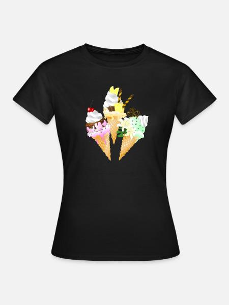 Eiswaffel - Frauen T-Shirt - Schwarz