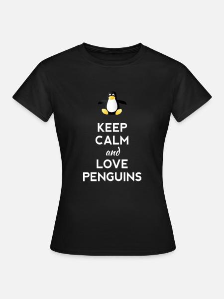 keep calm love Pinguine Linux nerd computer cpu lo - Frauen T-Shirt - Schwarz