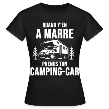 Quand y’en a marre camping-car - T-shirt Femme - noir - Devant - AI Model Female 172 dark (172cm)