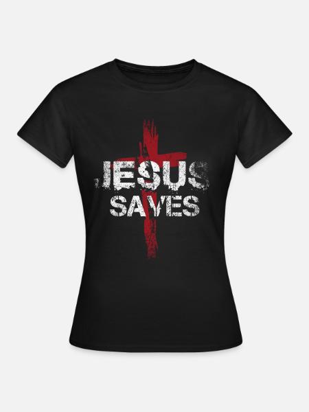 Jesus Saves - Frauen T-Shirt - Schwarz