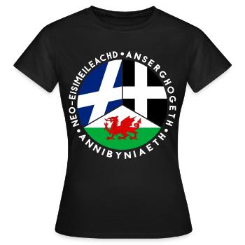 Scottish, Welsh, Cornish Independence, Celtic - Women's T-Shirt - black - Front - AI Model Female 172 dark (172cm)