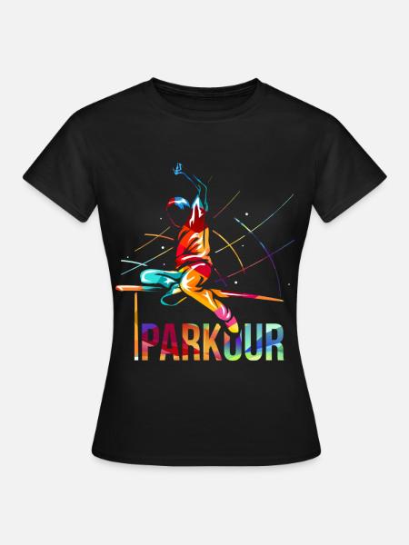 Sprunghafter Parkour Hindernislauf - Frauen T-Shirt - Schwarz