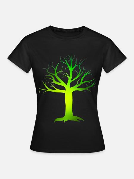 Neonbaum Gradientgrafik - Frauen T-Shirt - Schwarz
