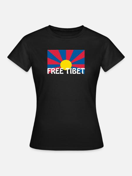 free tibet flagge - Frauen T-Shirt - Schwarz
