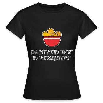 Knuspriger Kesselchips Snackabend - Frauen T-Shirt - Schwarz - Vorne - AI Model Female 172 dark (172cm)