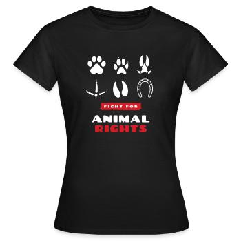animal rights - Frauen T-Shirt - Schwarz - Vorne - AI Model Female 172 dark (172cm)