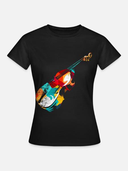 Brummender Kontrabass Jazzorchester - Frauen T-Shirt - Schwarz