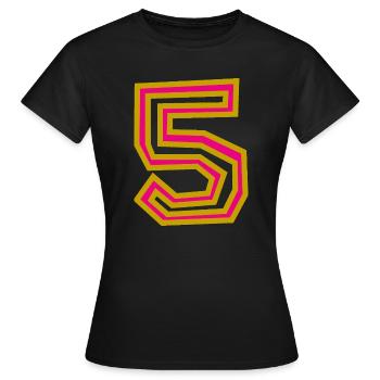5. 5 YEARS. 5th ANNIVERSARY - Women's T-Shirt - black - Front - AI Model Female 172 dark (172cm)