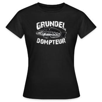 Grundeln fischen angeln - Frauen T-Shirt - Schwarz - Vorne - AI Model Female 172 dark (172cm)