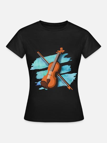 Eleganter Geigenbogen Virtuose - Frauen T-Shirt - Schwarz