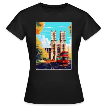 Westminster Abbey London England Großbritannien Reiseplakat - Frauen T-Shirt - Schwarz - Vorne - AI Model Female 172 dark (172cm)
