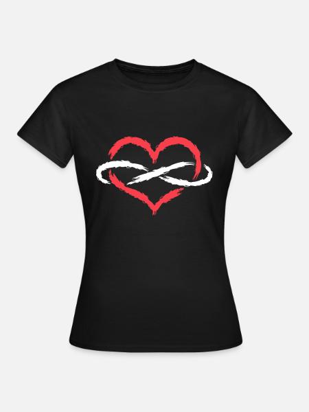 Herz Unendlich Endlos - Frauen T-Shirt - Schwarz