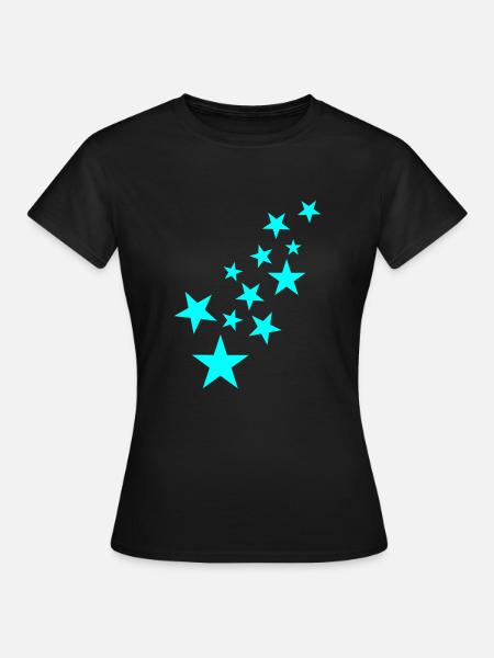 Stern Sternchen Muster Symbol - Frauen T-Shirt - Schwarz