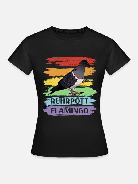 Ruhrpott Flamingo - Frauen T-Shirt - Schwarz