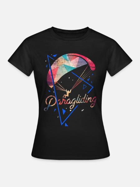Geometrischer Gleitschirm Höhenflug - Frauen T-Shirt - Schwarz