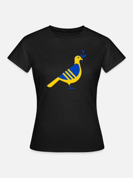 UKRAINE FRIEDENSTAUBE - Frauen T-Shirt - Schwarz