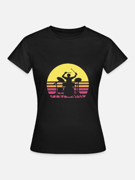 Schlagzeuger Drums Schlagzeug - Frauen T-Shirt - Schwarz
