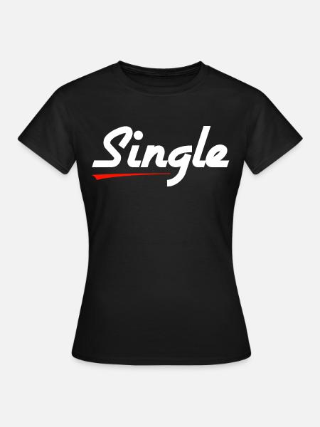 Single Schriftzug mit roter Linie - Frauen T-Shirt - Schwarz