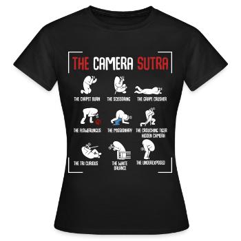 photographer - Women's T-Shirt - black - Front - AI Model Female 172 dark (172cm)