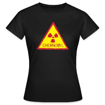 TSCHERNOBYL RADIATION WARNING ICON - Frauen T-Shirt - Schwarz - Vorne - AI Model Female 172 dark (172cm)