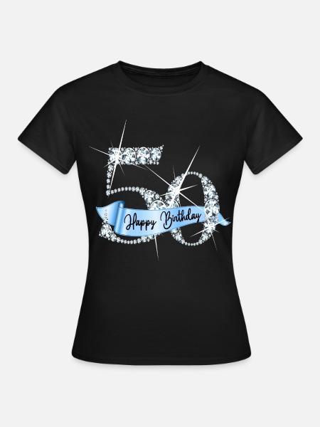 50. Geburtstag Diamantenglitzer Geburtstagsdesign - Frauen T-Shirt - Schwarz