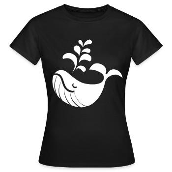 Wal mit Wasserstrahl-Design - Frauen T-Shirt - Schwarz - Vorne - AI Model Female 172 dark (172cm)