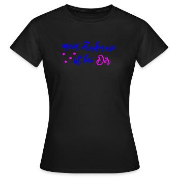 mein zu Hause ist bei Dir - Frauen T-Shirt - Schwarz - Vorne - AI Model Female 172 dark (172cm)