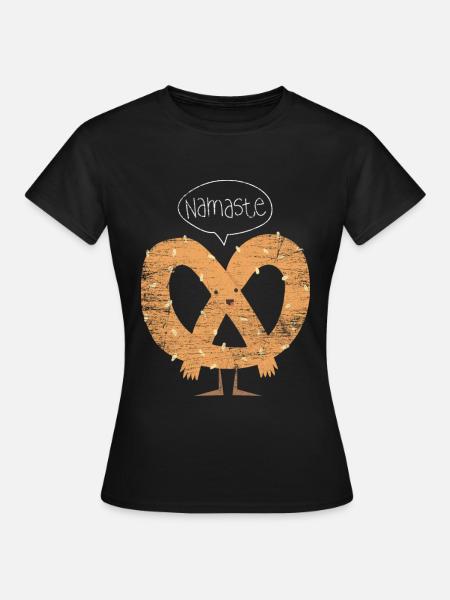 Knusprige Laugenbrezel Namaste - Frauen T-Shirt - Schwarz