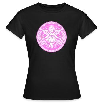 Logo de l’ange gardien - T-shirt Femme - noir - Devant - AI Model Female 172 dark (172cm)