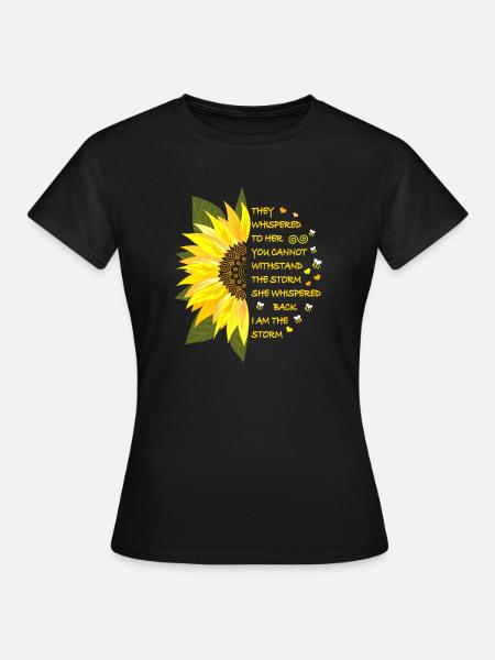 Sonnenblumen Blüte mit Text - Frauen T-Shirt - Schwarz