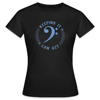 Bass Clef Blue - Symbole Musical Vintage - T-shirt Femme - noir - Devant - AI Model Female 172 dark (172cm)