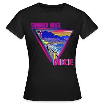 Sommerstimmung Nizza - Frauen T-Shirt - Schwarz - Vorne - AI Model Female 172 dark (172cm)