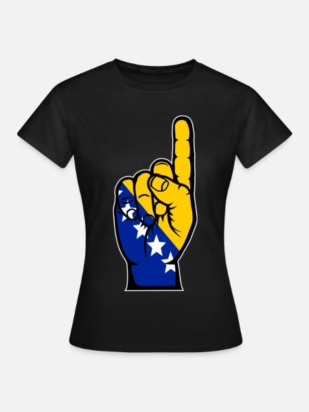 Bosnien Flagge Nummer 1 - Frauen T-Shirt - Schwarz