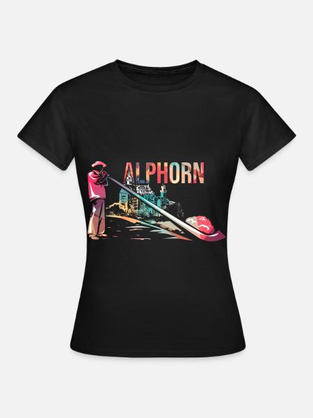 Ehrwürdiges Alphorn Trachtenumzug - Frauen T-Shirt - Schwarz