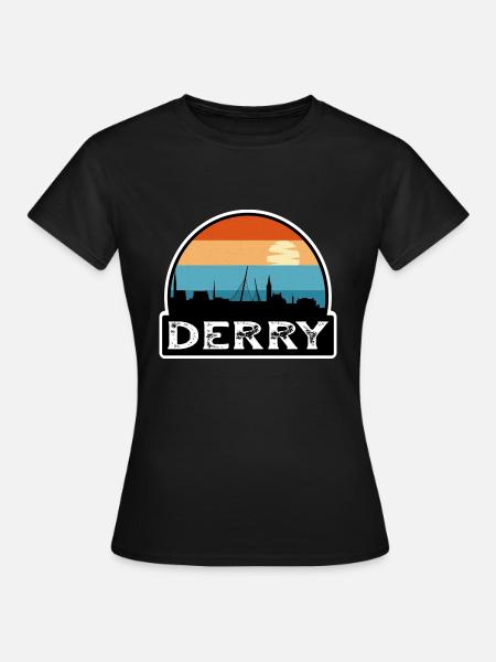 Derry Nordirland Flagge Skyline Reisen Souveni - Frauen T-Shirt - Schwarz
