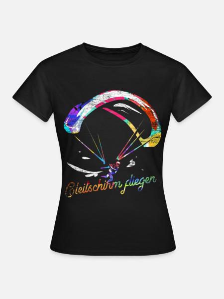 Schwindelfreier Gleitschirm Pilot - Frauen T-Shirt - Schwarz